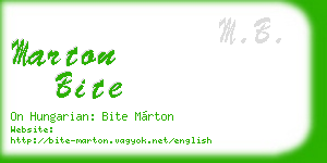 marton bite business card